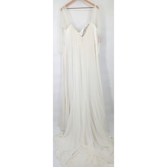 Jenny Yoo Olivia Wedding Dress Size 20 Ivory Off Shoulder Bridal Gown NWT - Picture 6 of 8